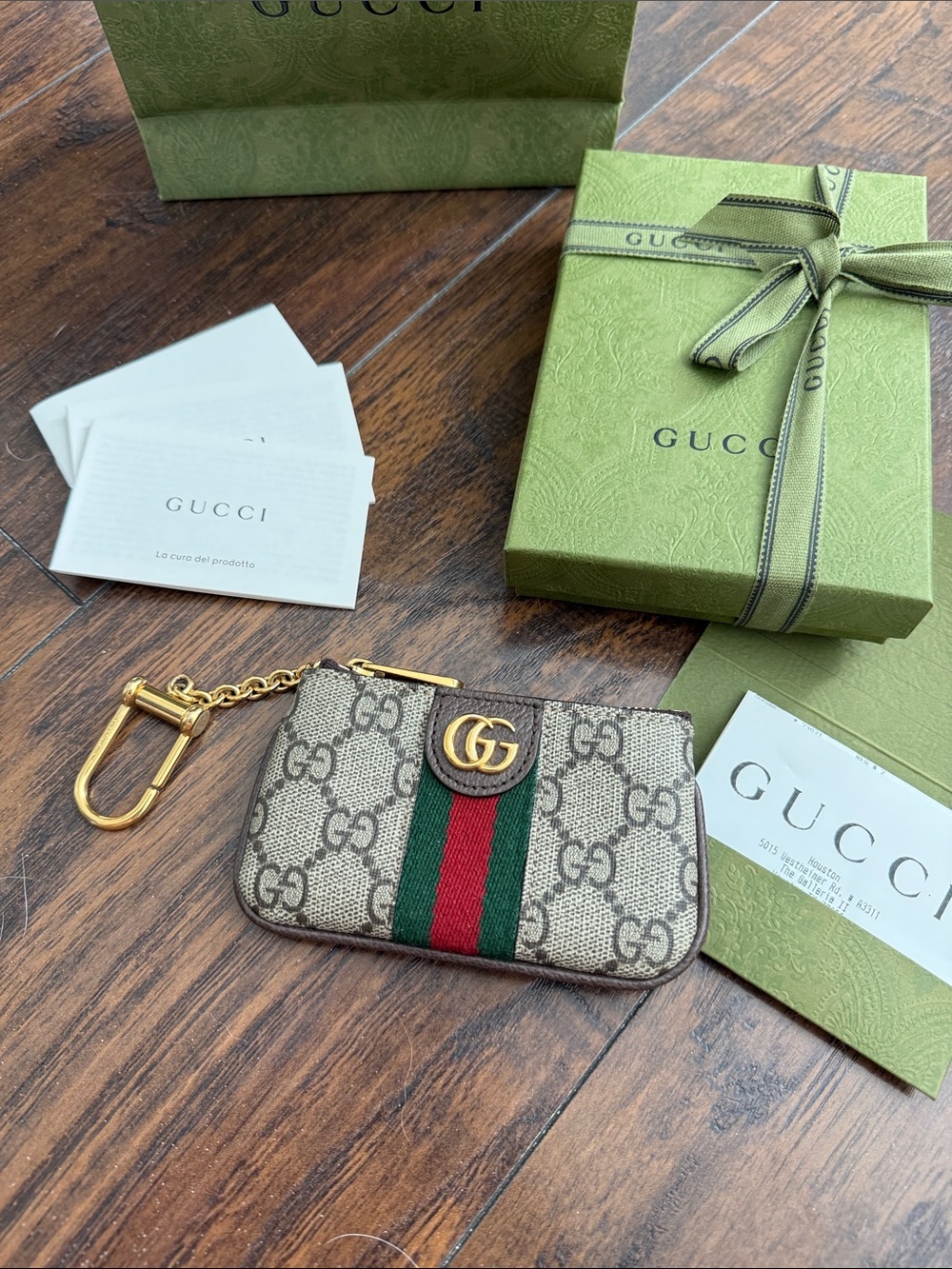 Gucci GG Supreme Canvas Ophidia Key Pouch